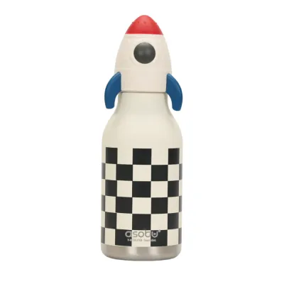 Asobu Bestie Rocket Insulated Water Bottle – BPA &amp; Lead-Free, Playful Design, Customizable with name or logo