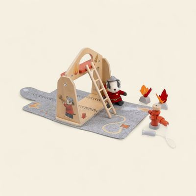 Personalised Fire Station Felt House with Name