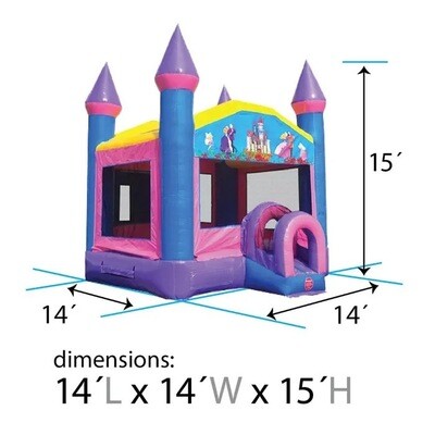 Pink & Blue Princess Dream Bounce House