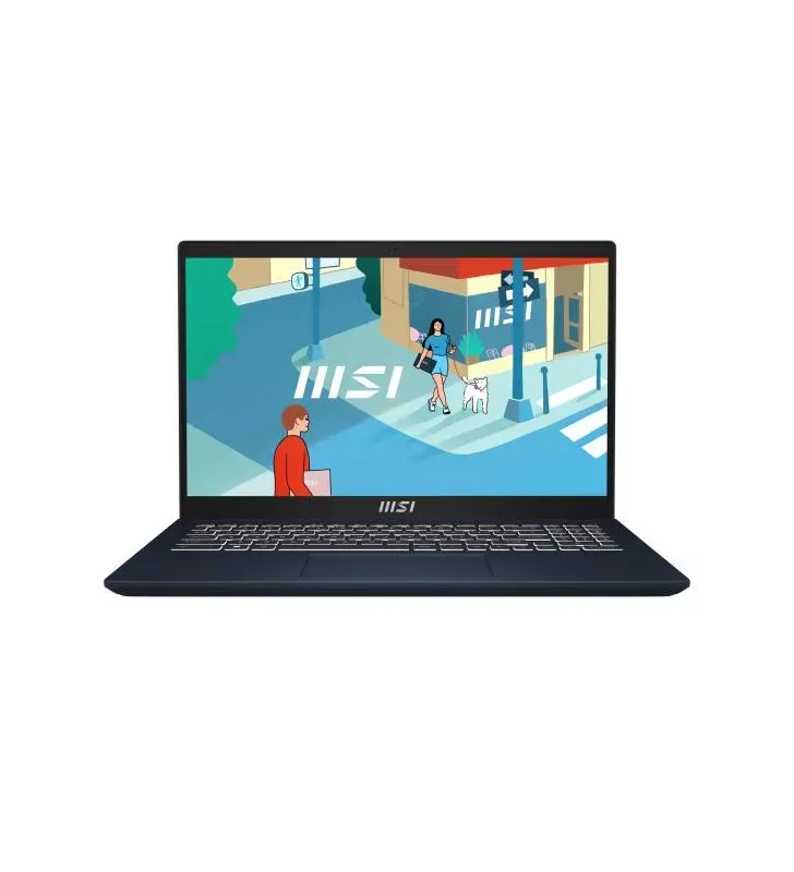 MSI Modern 15 B13M-257XFR Intel® Core? i7 i7-1355U Ordinateur portable 39,6 cm (15.6&quot;) Full HD 16 Go DDR4-SDRAM 512 Go SSD Wi-Fi 6 (802.11ax) DOS gratuit Bleu