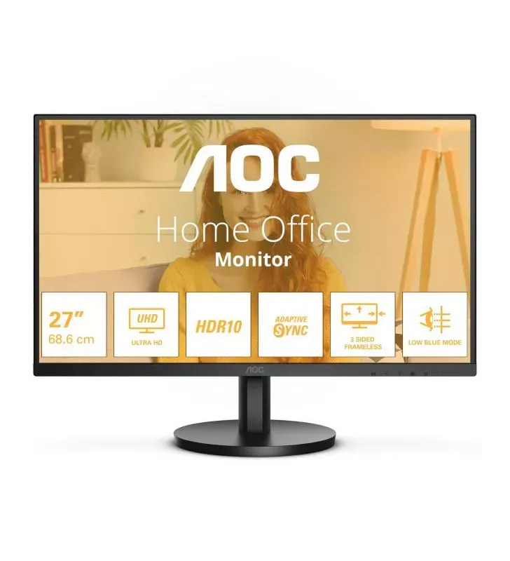 AOC B3 U27B3M écran plat de PC 68,6 cm (27&quot;) 3840 x 2160 pixels 4K Ultra HD LCD Noir
