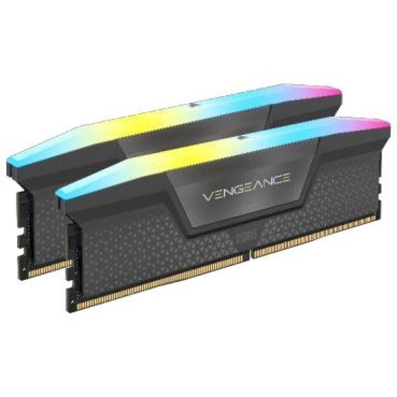 CORSAIR VENGEANCE RGB DDR5 32Go (2x16Go) DDR5 5600MHz CL40 AMD EXPO Intel XMP iCUE Mémoire Informatique Compatible - Gris (CMH32GX5M2B5600Z40)
