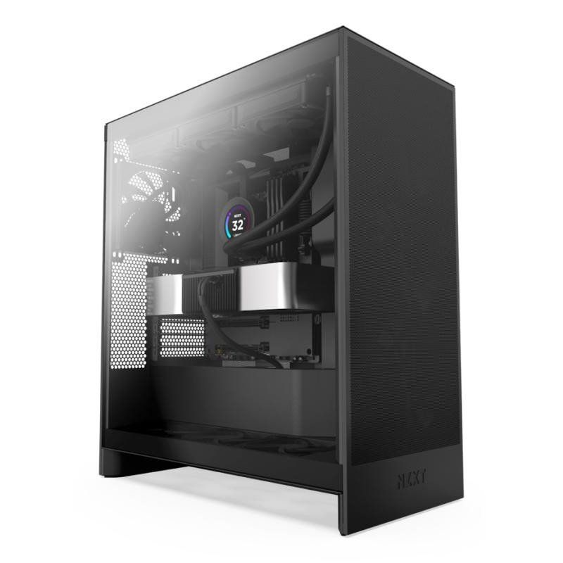 NZXT H7 Flow | Tour moyenne ATX circ. d’air | 3 ventilateurs inf. 120 mm pour refroidissement direct carte graphique | 3 ventilateurs avant 120 mm | Radiateur avant 420 mm | Gestion des câbles | Noir