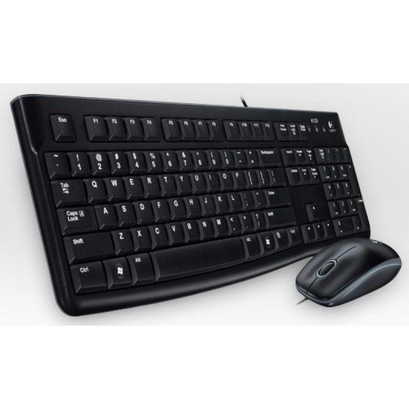 Logitech MK120 Combo Clavier et Souris Optique Filaire pour Windows, Taille Standard, Plug-and-Play USB, Compatible avec PC, Ordinateur Portable, Français AZERTY - Noir