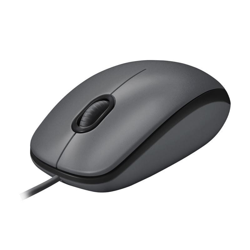 Logitech M100 Souris filaire USB, 3 boutons, 1000 DPI, suivi optique, ambidextre, compatible avec PC, Mac, ordinateur portable - Noir