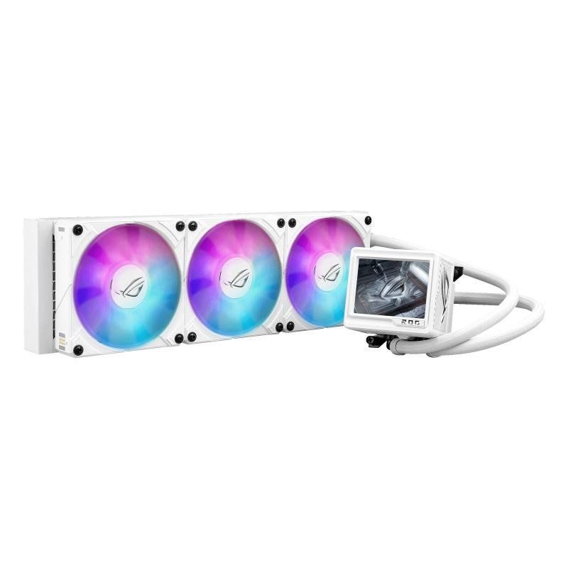 ROG Ryujin III 360 ARGB Extreme White Edition AIO Cooler with Asetek Gen8 V2 Pump; Thickened Magnetic Fans; 3.5&quot; LCD for Hardware Monitoring &amp; Custom GIFS
