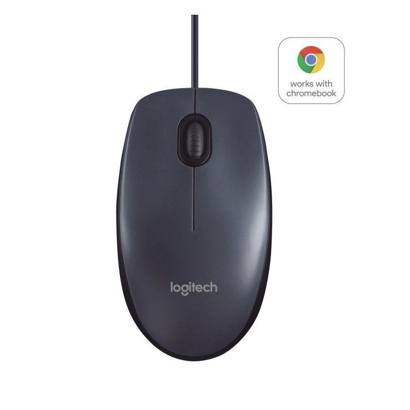 Logitech B100 Souris Filaire USB, 3 Boutons, Suivi Optique, Ambidextre, Compatible avec PC/Mac/Ordinateur Portable/Chromebook - Noire