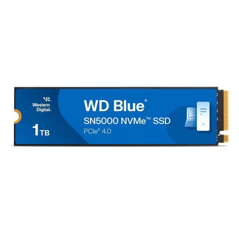 WD Blue SN5000 1TB SSD, Disque SSD Interne, M.2 2280 NVMe SSD, PCIe Gen4, jusqu&#39;à 5150 MB/s, nCache Technology, Comprend Acronis True Image for Western Digital, Clonage de Disque et Migration.