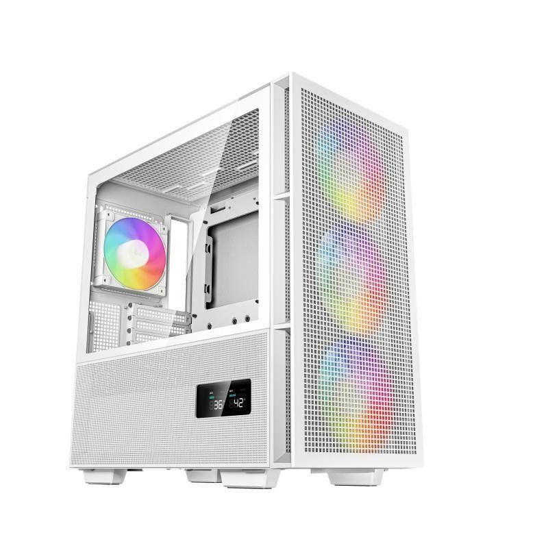 Nzxt H6 Flow RGB CC-H61FW-R1 Boîtier Moyen-Tour Compact Double Chambre Airflow Comprend 3 Ventilateurs 120 mm RGB Panneaux panoramiques en Verre Panneaux Airflow Haute Performance Blanc