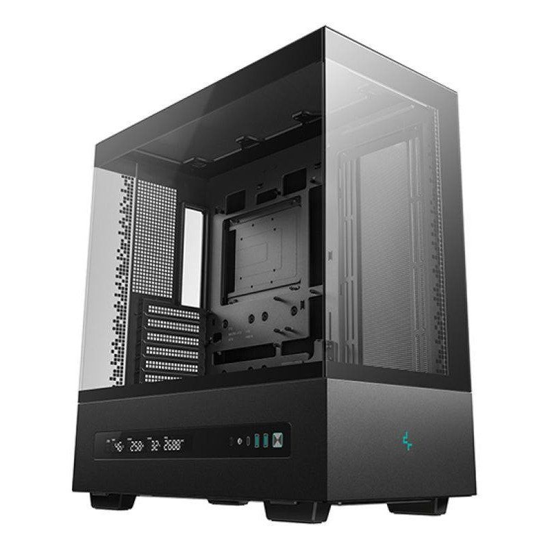 GAMDIAS Boîtier PC Atlas E1 ATX Mid Tower, Moniteur en Temps réel, 3 Ventilateurs ARGB pré-installés, Verre trempé sans Couture, aérations latérales à Haut débit d&#39;air, Noir