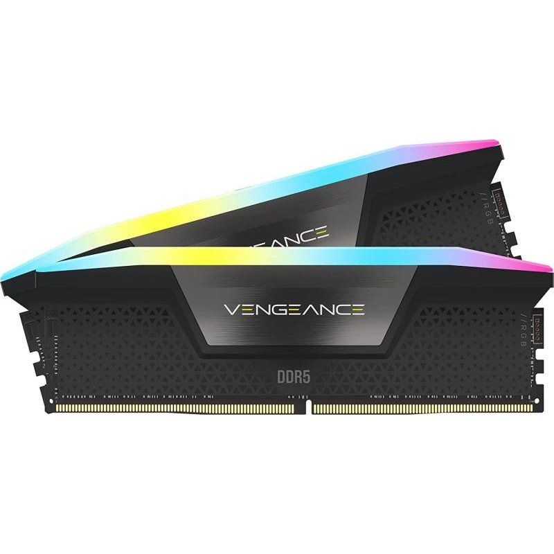 CORSAIR VENGEANCE RGB DDR5 RAM 32Go (2x16Go) 5200MHz CL40 Intel XMP Compatible iCUE Mémoire d&#39;Ordinateur - Noir (CMH32GX5M2B5200C40)