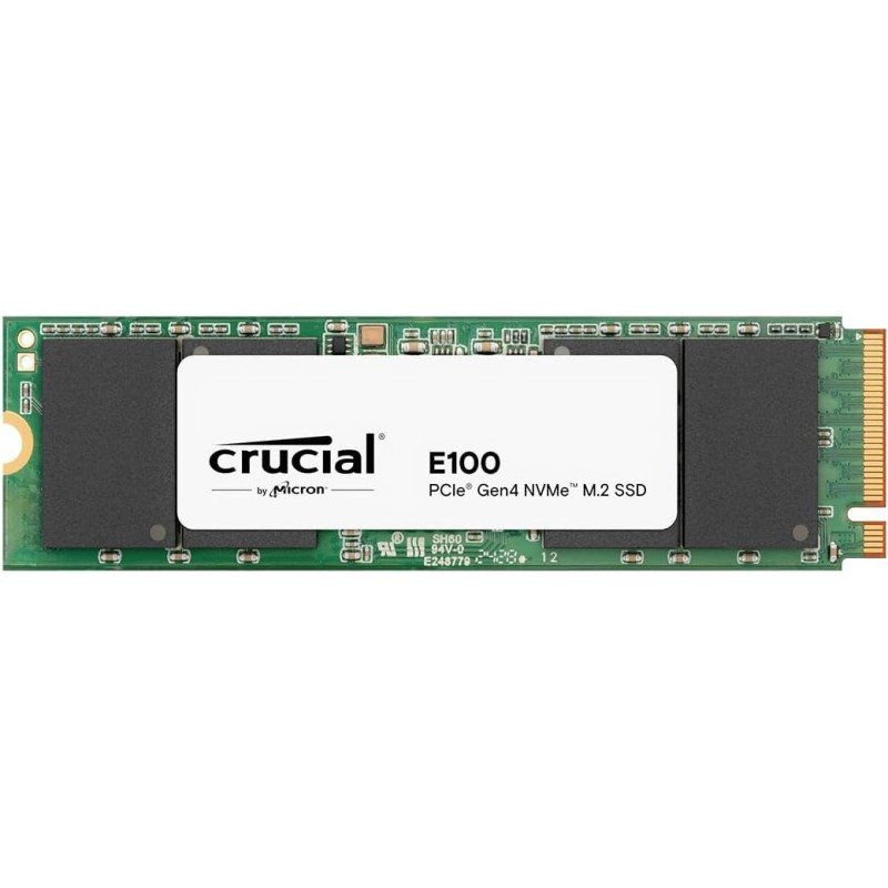Crucial E100 1To PCIe Gen4 NVMe M.2 SSD Interne, jusqu’à 5000 Mo/s, compatible avec Ordinateur Portable et de Bureau - CT1000E100SSD8
