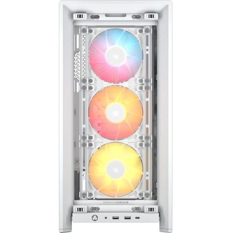 CORSAIR Frame 4000D RS ARGB Boîtier Modulaire ATX de Taille Moyenne – Débit d&#39;air Élevé, 3X Ventilateurs RS ARGB Préinstallés, ASUS BTF, MSI Project Zero, Gigabyte Project Stealth – Blanc