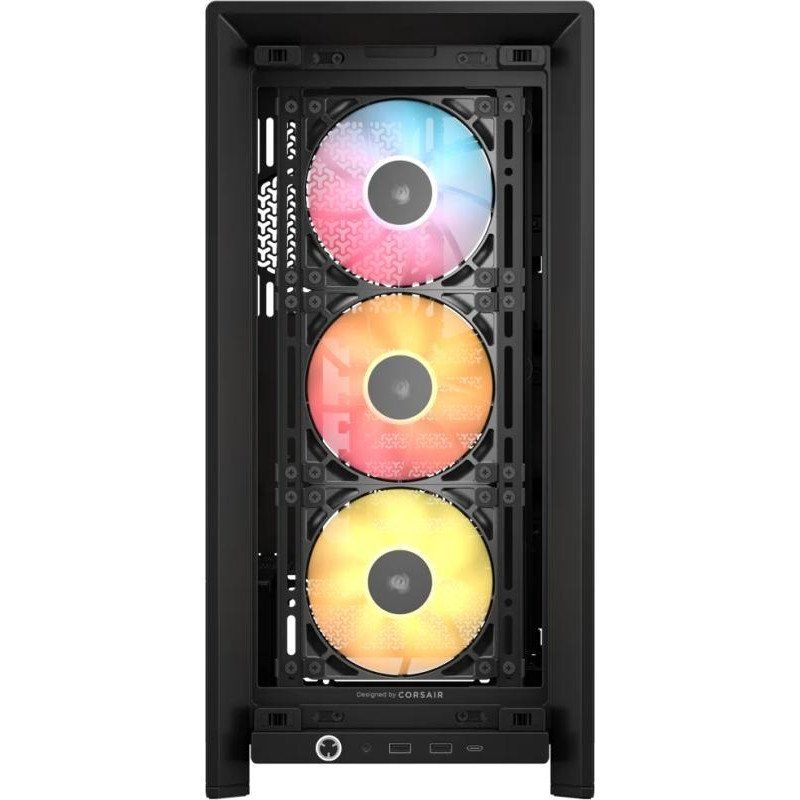 CORSAIR Frame 4000D RS ARGB Boîtier Modulaire ATX de Taille Moyenne – Débit d&#39;air Élevé, 3X Ventilateurs RS ARGB Préinstallés, ASUS BTF, MSI Project Zero, Gigabyte Project Stealth – Noir