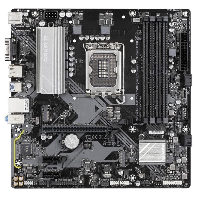 GIGABYTE B760M D3HP DDR4 Carte Mère - Prend en Charge Les processeurs Intel Core de 14e génération, VRM numérique 4+1+1 Phases, jusqu&#39;à 5333MHz DDR4 (OC), 2xPCIe 4.0 M.2, LAN GbE, USB 3.2 Gen1