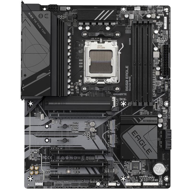 GIGABYTE B650 Eagle Carte mère - AMD Ryzen série 9000, VRM 12+2+2 Phases, jusqu&#39;à 7600 MHz DDR5 (OC), 1xPCIe 5.0 + 2xPCIe 4.0 M.2, LAN GbE, USB 3.2 Gen 2