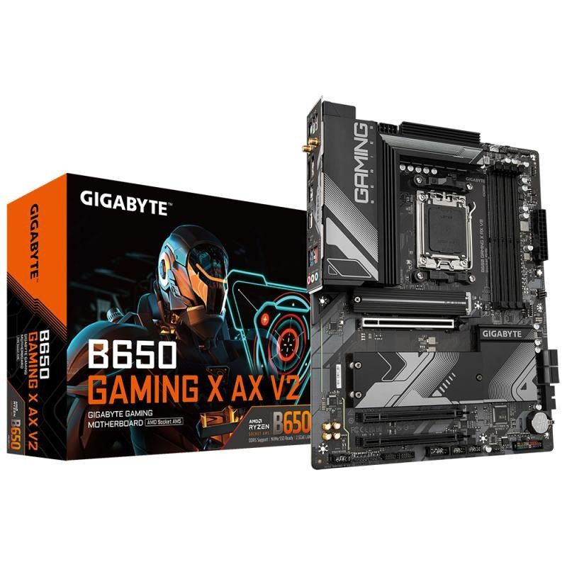 GIGABYTE B650 Gaming X AX V2 Carte mère - AMD Ryzen série 9000, VRM 8+2+2 Phases, jusqu&#39;à 8000 MHz DDR5 (OC), 1xPCIe 5.0 + 2xPCIe 4.0 M.2, LAN 2,5 GbE, WiFi 6E, USB 3.2 Gen 2