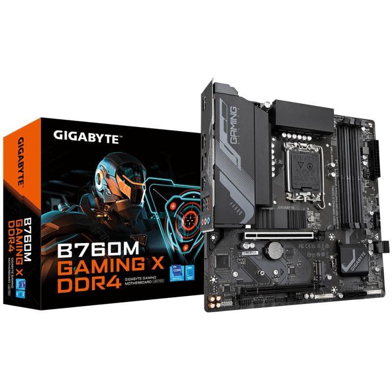 GIGABYTE B760M Gaming X DDR4 Carte mère - Prend en Charge Les processeurs Intel Core de 14e génération, VRM numérique 8+1+1 Phases, jusqu&#39;à 5333MHz DDR4 (OC), 2xPCIe 4.0 M.2, LAN 2.5GbE, USB 3.2 Gen2