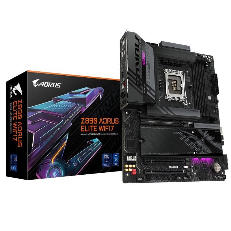 GIGABYTE Z890 AORUS Elite WIFI7 Carte Mère - Prend en Charge Les processeurs Intel Core Ultra (Série 2), 16+1+2 Phases VRM, jusqu&#39;à 8800MHz DDR5 (OC), 1xPCIe 5.0 + 3xPCIe 4.0, Wi-FI 7, 2.5GbE LAN