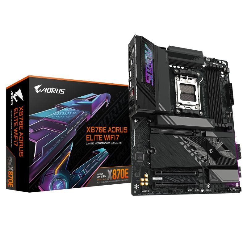 GIGABYTE X870E AORUS Elite WIFI7 Ice Carte mère - Prend en Charge Les processeurs AMD Ryzen 9000, VRM numérique 16+2+2 Phases, jusqu&#39;à 8200 MHz DDR5 (O.C.), 3X PCIe 5.0 + 1x PCIe 4.0, Wi-FI 7