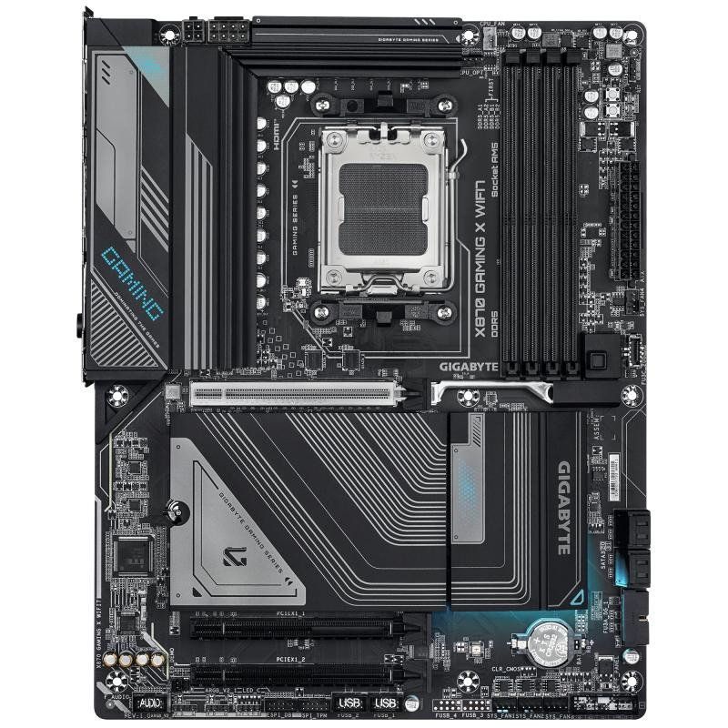 GIGABYTE X870 Gaming X WIFI7 Carte Mère - Prend en Charge Les processeurs AMD Ryzen 9000, 16+2+2 Phases VRM, jusqu&#39;à 8000MHz DDR5 (OC), 1xPCIe 5.0, Wi-FI 7, LAN 2.5GbE, USB 4