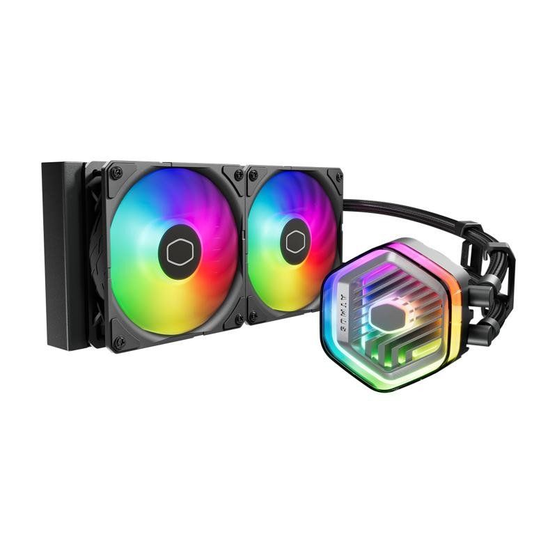 Cooler Master MasterLiquid Atmos 240 Black Watercooler CPU - Kit Watercooling AIO, Pompe à Double Chambre, Ventilateurs Sickleflow 120 Edge, ARGB Gen 2, Brackets LGA1700 &amp; AM5