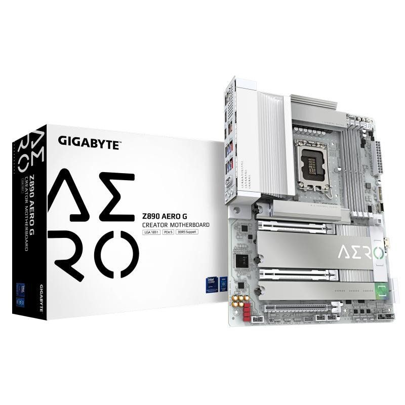 GIGABYTE Carte mère Z890 Aero G - Prend en Charge Les processeurs Intel Core Ultra (série 2), 16+1+2 Phases VRM, jusqu&#39;à 8800MHz DDR5 (OC), 1xPCIe 5.0 + 4xPCIe 4.0, Wi-FI 7, LAN 2.5GbE