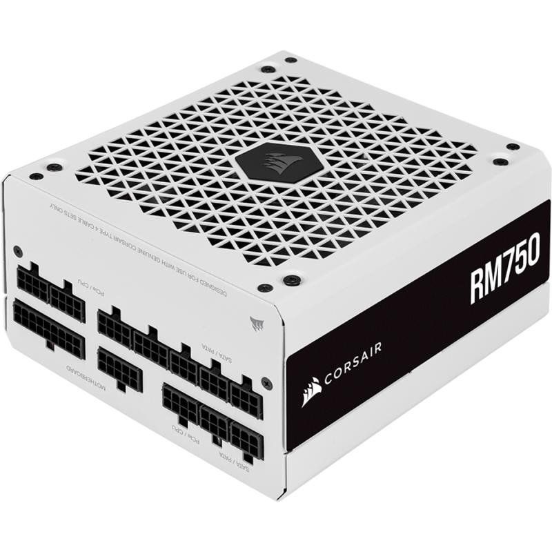 Corsair RM750 (2021), RM Series, 750 Watts 80 Plus Gold Alimentations ATX Entièrement Modulaires (Trois Connecteurs EPS12V, Fonctionnement Silencieux, Mode Zero RPM, Condensateurs 105 °C) Blanc