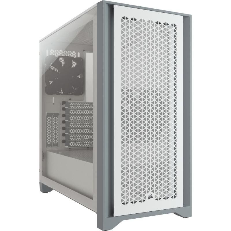 Corsair 4000D Airflow Boîtier ATX Moyen Tour en Verre Trempé (Panneau Avant à Flux d’air Élevé, Panneau latéral, L’intérieur Spacieux, Deux Ventilateurs de 120 mm Inclus) Blanc