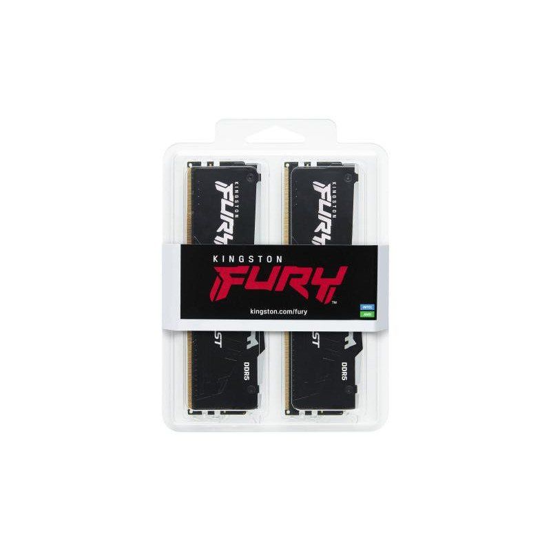 Kingston FURY Beast Noir RGB 32Go (2x16Go) 5600MT/s DDR5 CL40 DIMM Mémoire pour PC de Gamer Kit de 2 Intel XMP - KF556C40BBAK2-32