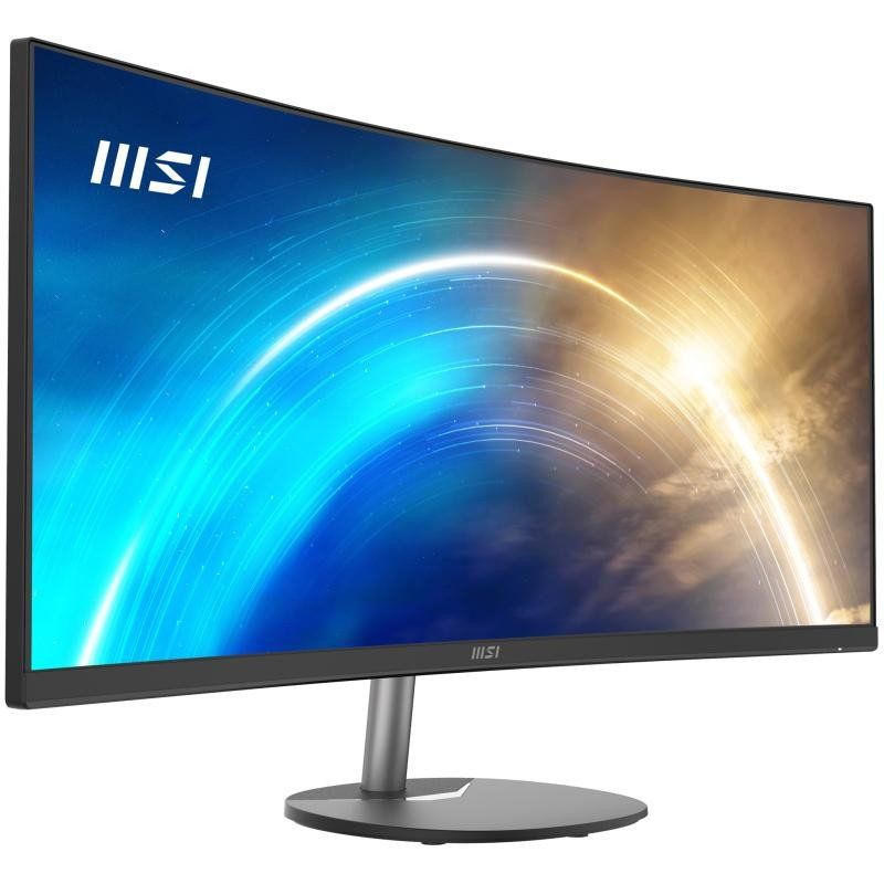 MSI Pro MP341CQ Écran Bureautique Incurvé 34&quot; UWQHD - Dalle VA 1500R, 3440x1440, 100Hz, Confort Oculaire, sRGB 116%, HDR Ready, Haut-Parleurs Intégrés, Inclinaison Réglable - HDMI, DisplayPort