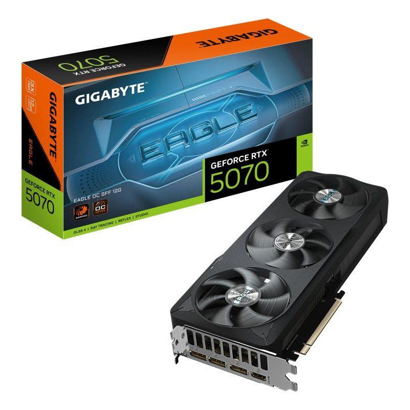 Gigabyte GeForce RTX 5070 Eagle OC SFF 12G Carte Graphique - 12 Go GDDR7, 192 Bits, PCI-E 5.0, 2587 MHz Core Clock, 3 x DP 2.1a, 1 x HDMI 2.1b, NVIDIA DLSS 4, GV-N5070GAMING OC-12GD