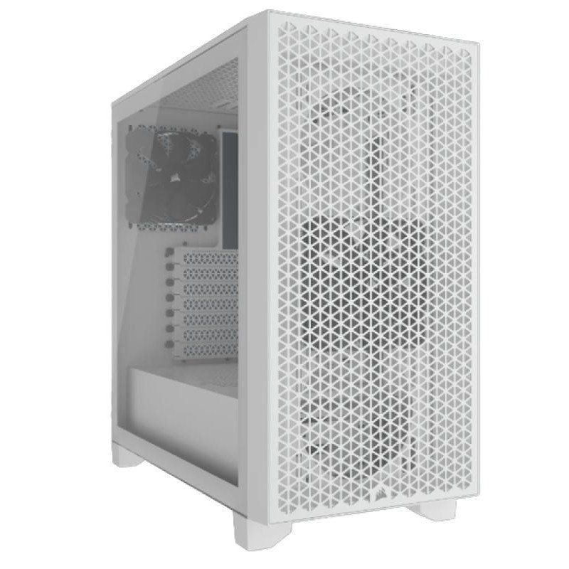 CORSAIR 3000D AIRFLOW - Boîtier PC Mid-Tower - Ventilateurs 3 Broches - Support GPU 4 Emplacements - Convient Pour 8 Ventilateurs 120mm - Design High-Airflow - Blanc