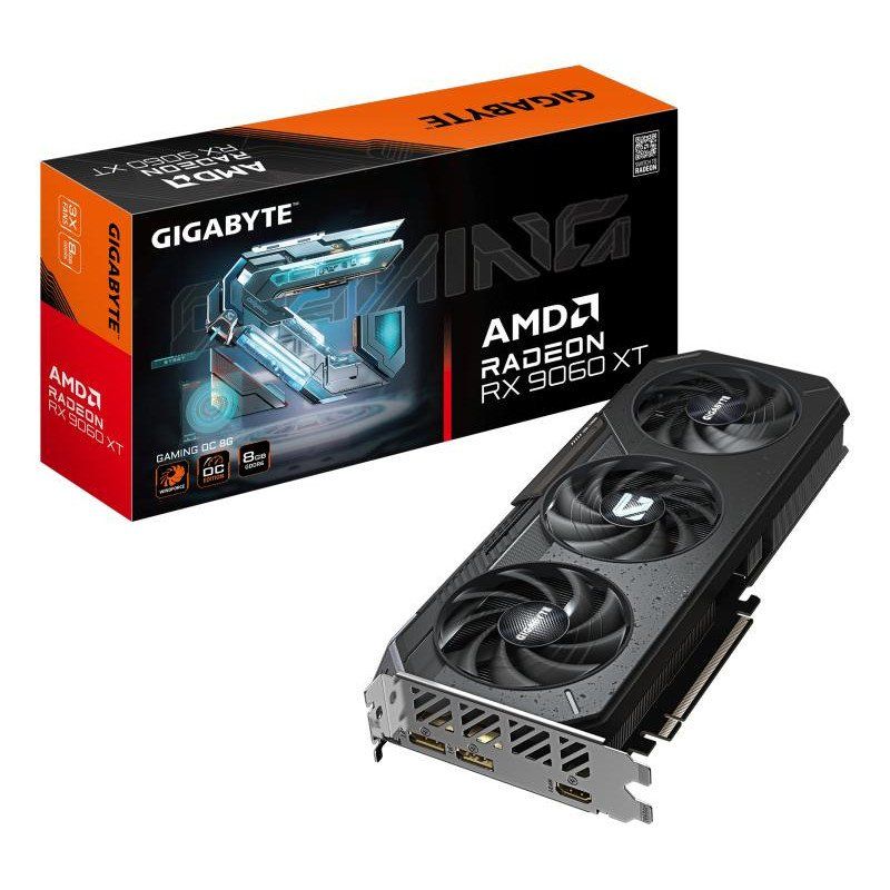 Gigabyte Radeon RX 9060 XT Gaming OC 8G Carte Graphique - 8GB GDDR6, 128bit, PCI-E 5.0, 3320 MHz Fréquence du cœur, 2 x DisplayPort, 1 x HDMI, GV-R9060XTGAMING OC-8GD