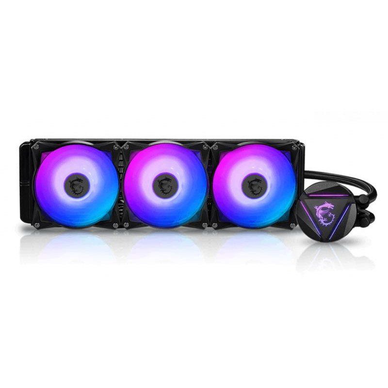 MSI MAG CORELIQUID 360R V2 Kit AIO Watercooling CPU, Tête Waterblock ARGB Rotative, Pompe de Radiateur Intégrée, Disposition Split-Flow, Tuyaux Anti-Évaporation, Compatible AMD &amp; Intel