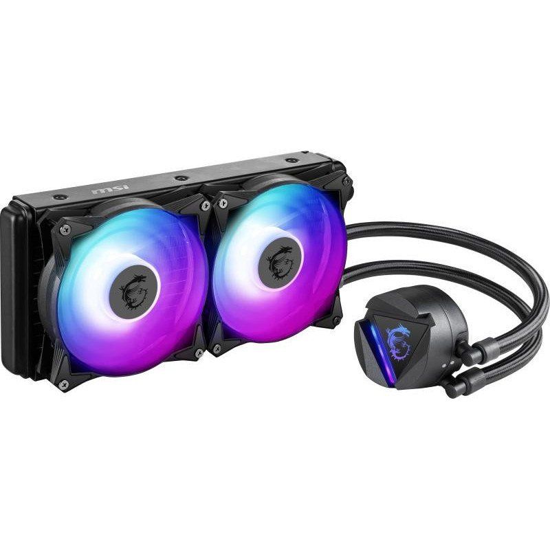 MSI MAG CORELIQUID 240R V2 Kit Watercooling CPU 240 mm, 2 ventilateurs ARGB PWM de 120 mm, éclairage ARGB, MSI Center, Installation Facile, Compatible AMD &amp; Intel (LGA1700)