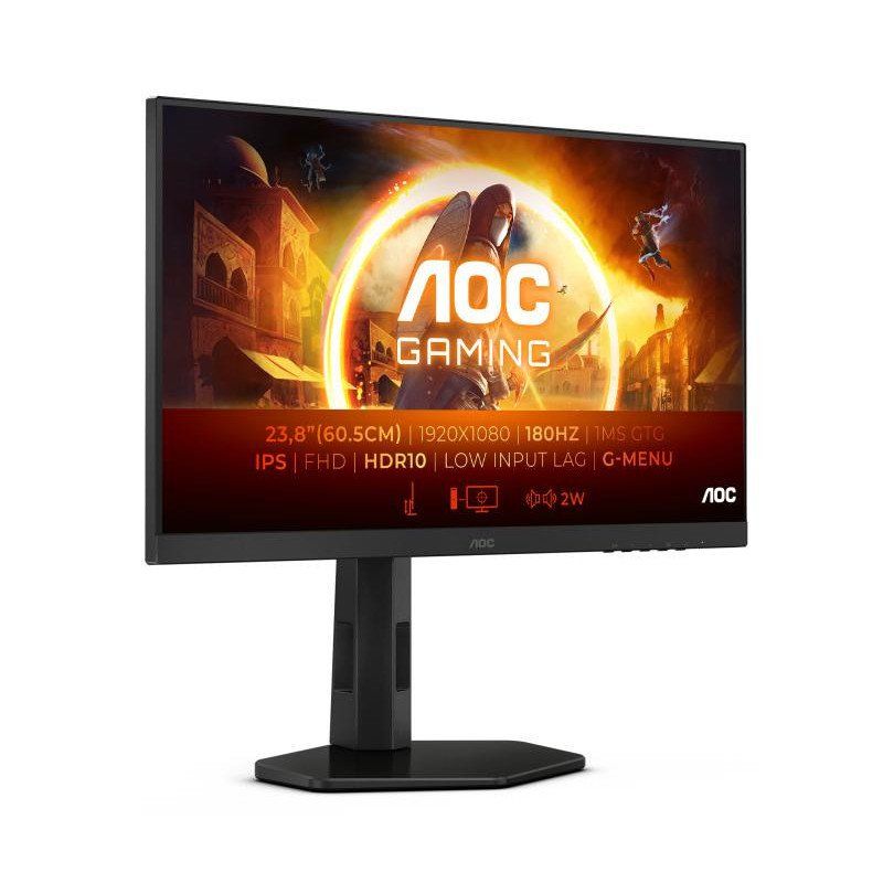 AOC Gaming 24G4X Moniteur FHD 24 &quot;, 180 Hz, 1 ms, FreeSync Prem, G-Sync comp., HDR10 (1920 x 1080, HDMI, DisplayPort) Noir