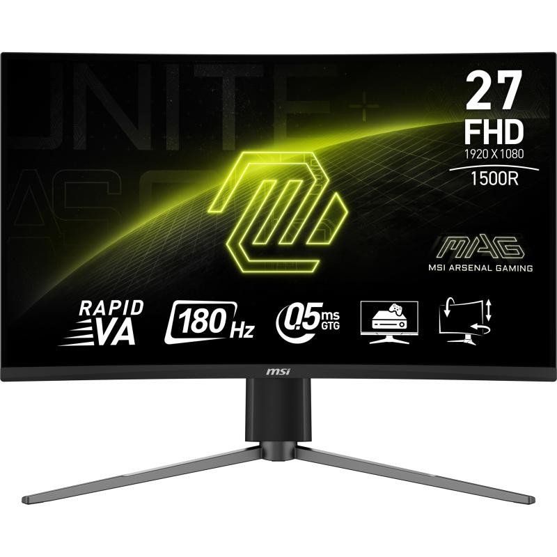 MSI MAG 27C6PF écran Gaming incurvé FHD de 27&quot; - Dalle Rapid VA 1920 x 1080 1500R, 180 Hz / 0,5ms (GtG, Min.), Adaptive-Sync - DP 1.2a, HDMI CEC