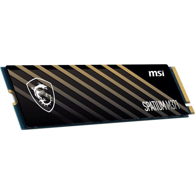 MSI SPATIUM M371 NVMe M.2 1TB - Disque SSD Interne 2 to, PCIe 3.0 NVMe M.2, Lecture 2350 MB/s &amp; Écriture 1700 MB/s, 3D NAND, Sécurité des Données Intégrée, Center, 210 TBW