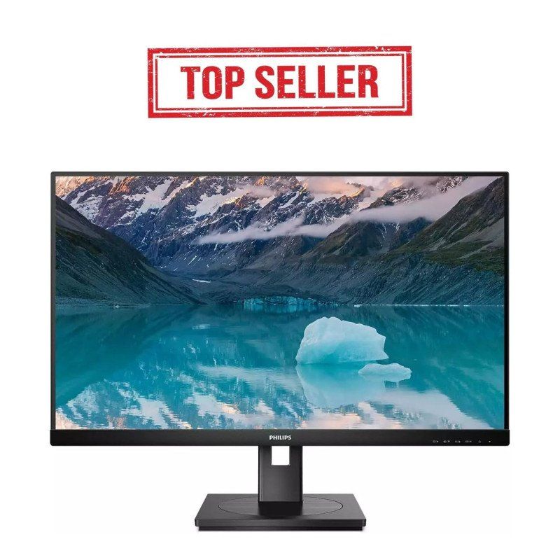 Philips 242S9JML - Moniteur 24 Pouces Full HD, réglable en Hauteur, à écran de Poing (1920x1080, 75 Hz, VGA, DVI, HDMI, DisplayPort, Hub USB) Noir