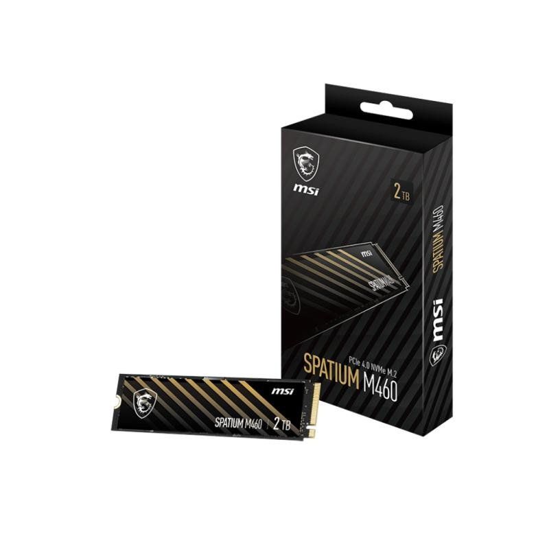 MSI SPATIUM M460 PCIe 4.0 NVMe M.2 1TB - Disque SSD Interne 1 to, PCIe 4.0 NVMe M.2, Lecture 5000 MB/s &amp; Écriture 4500 MB/s, 3D NAND, Sécurité des Données Intégrée, Center, 600 TBW, Garantie 5 Ans