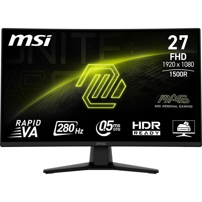 MSI MAG 274CXF écran Gaming incurvé FHD de 27&quot; - Dalle Rapid VA 1920 x 1080 1500R, 280 Hz, 0,5 ms, HDR Ready, AMD FreeSync Premium, AI Vision, HDMI 2.0b, DP 1.2a, inclinable, Compatible VESA, Noir