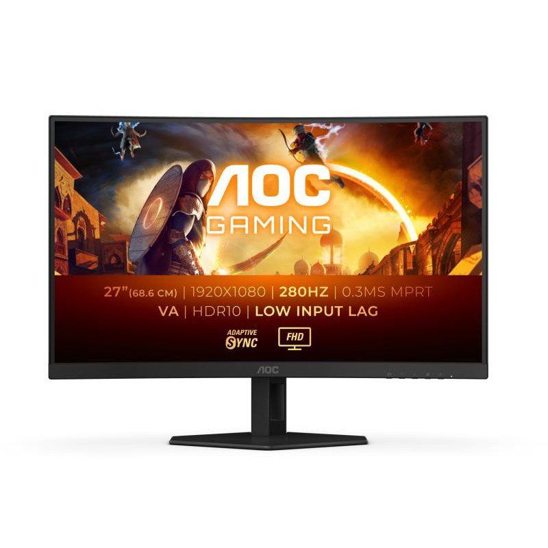 AOC Gaming C27G4ZXE - Moniteur incurvé FHD 27 Pouces, 280 Hz, 1ms, HDR10, FreeSync Premium (1920x1080, HDMI, DisplayPort) Noir/Gris