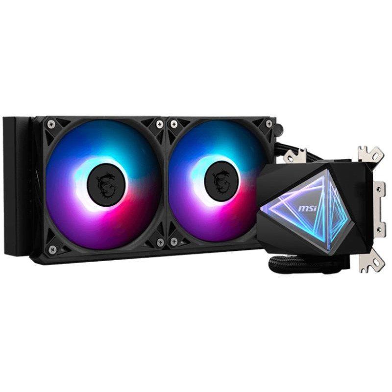 MSI MAG CORELIQUID I240 Watercooling AIO - Large plaque froide en cuivre, ARGB sur tête de bloc et ventilateurs LDB, waterblock à double chambre, radiateur Split-Flow, compatible Intel &amp; AMD