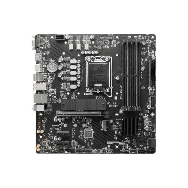 MSI PRO B760M-P Carte Mère, Micro-ATX - Pour Processeurs Intel Core 14e, 13e &amp; 12e Génération, LGA 1700 - DDR5 Memory Boost 6800+MHz/OC, PCIe 4.0 x16, Slots M.2 Gen4
