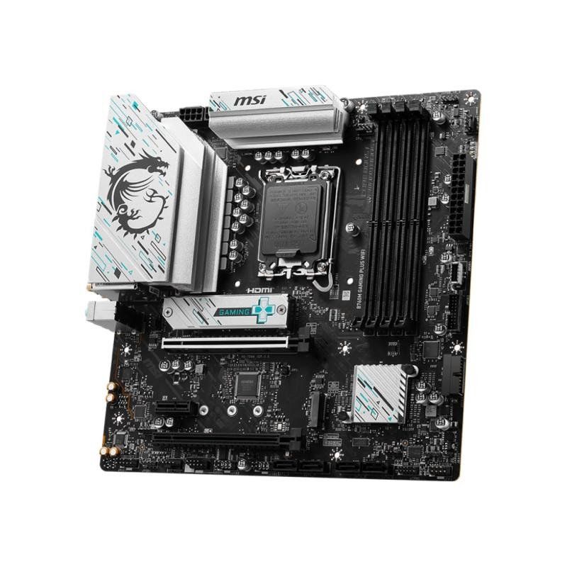 MSI B760M Gaming Plus WiFi Carte Mère, mATX - Compatible avec Les processeurs Intel de 14e, 13e et 12e Gén, LGA 1700 - DDR5 Memory Boost 6800+MHz/OC, 1x PCIe 4.0 x16, 2 x M.2 Gen4, LAN 2.5G, Wi-FI 6E