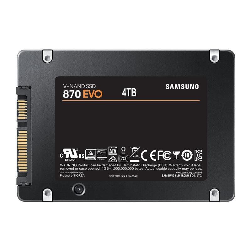 Samsung SSD 870 EVO MZ-77E4T0B/EU | Disque SSD interne 2,5’’ haute vitesse, 4 To - Pour les gamers et professionnels.