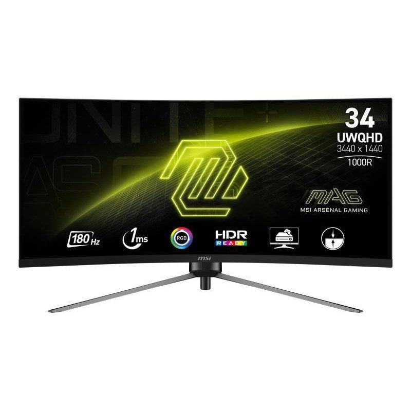Dahua Technology LM34-E330C écran Plat de PC 86,4 cm (34&quot;) 3440 x 1440 Pixels UltraWide Quad HD LCD Noir, Rouge