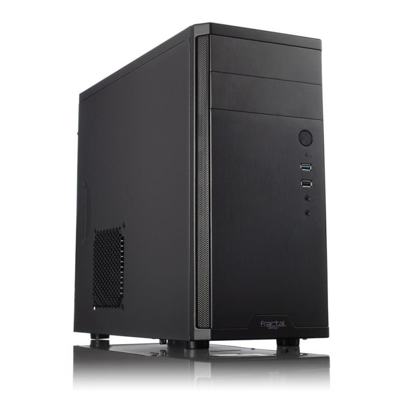 Fractal Design Core 1100 - Mini Tower Computer Case - mATX - High Airflow And Cooling - 1x 120mm Silent Fan Included - Brushed Aluminium - Black