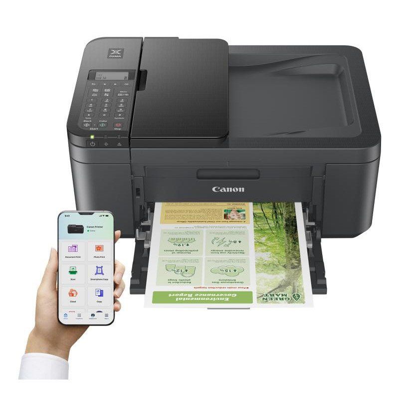 Canon PIXMA TR4755i - Imprimante Couleur 4-en-1 - Impression, Numérisation, Copie, Télécopie - Imprimante WiFi Recto-Verso, CAD 20 Feuilles, Imprimante Photo, Compatible avec Le PIXMA Print Plan